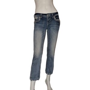 Miss Me cropped studded and embellished jeans